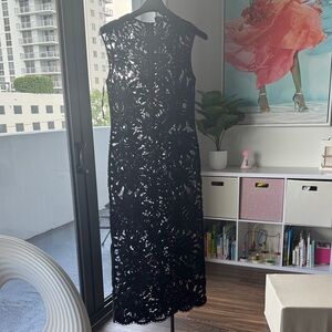 Ted Baker Black Lace Maxi Dress with cotton insert